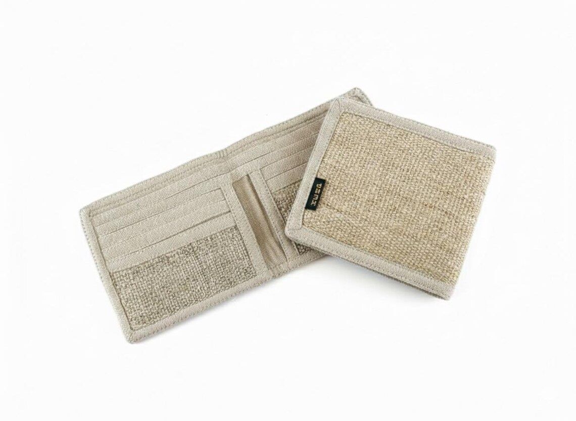 Man taking a natural hemp wallet out of his jacket