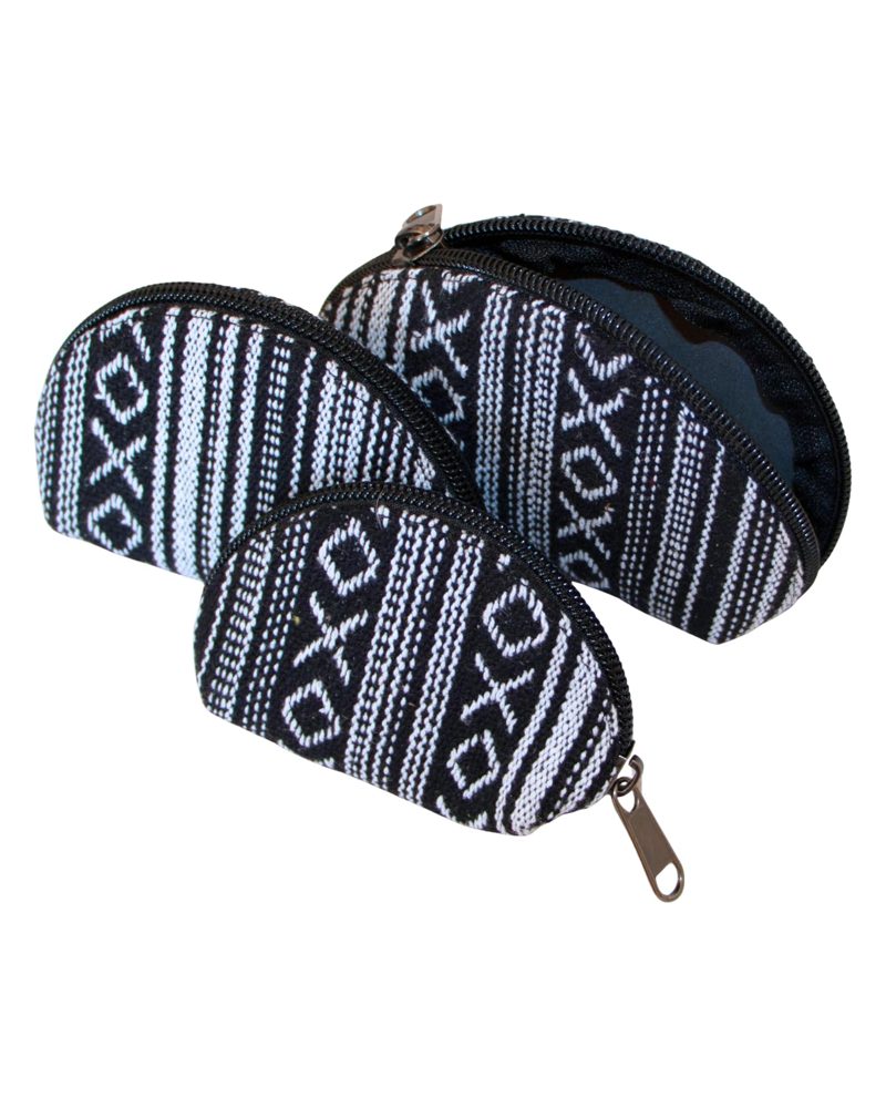 Coin Purses, Set of 3 in black, handmade in Kathmandu, Nepal by manaKAmana