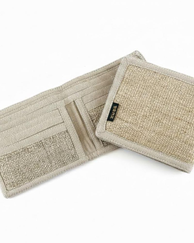 Hemp Wallet in natural beige, handmade in Kathmandu, Nepal by manaKAmana